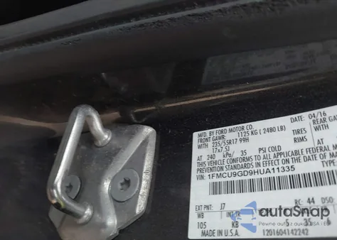 2017 Ford Escape Se z USA, uszkodzony, nr VIN 1FMCU9GD9HUA11335